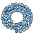 Elektroplatierte blaue unregelmässige quadratische Glasperlen für DIY Schmuckherstellung Accessoires. - Unregelmäßig / 55 Stück / Dunkelblau