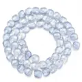 Blaue transluzente quadratische Glasperlen fuer DIY Armhaendler und Ketten im Detail - Unregelmäßig / 12x11mm (55 Stück/Packung) / Hellblau