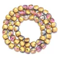 Galvanisierte Glasperlen unregelmäßig für DIY Handgemachte Armbänder Halsketten Schmuck Zubehör. - Unregelmäßig / 12x11mm (55 Stück/Packung) / Gelb und Lila Zweifarbig
