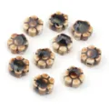 Perles en céramique forme marguerite fleur trou droit accessoires bijoux DIY bracelets - Fleurs de marguerite couleur café