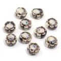 Perles de fleurs en céramique pour la fabrication de bijoux DIY, perles marguerites à 5 pétales. - Fleurs de marguerite dégradé café foncé