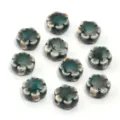 Perline di fiori in ceramica verde acqua cinque petali accessori gioielli DIY bracciale - Margherita Smeraldo Dorato Smaltata a Forno