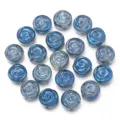 Galvanisierte Glasperlen in Rosenform für DIY handgemachte Armbänder Halsketten Schmuck. - Runde Rose / 20 Stück/Packung (ca. 10mm) / Dunkelblau