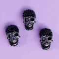 Gothic rhinestone skull accessories set, vintage Halloween DIY brooch hat hair jewelry. - Holiday Party Accessory (CS-J801BLK) / Pack of 3 / Black