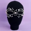 Gótico Estrás Perla Calavera Antifaz Negro Variante Accesorios Fiesta Halloween - Máscara de Fiesta Festiva (FS-J152S)