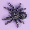Vintage gothic dark spider rhinestone brooch pin retro crystal hat clothing fashion accessory - Gothic Personalized Accessory (CS-J800BLK) / Spider Style Single Piece