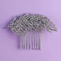 Elegant rhinestone feather hair comb for wedding bridal updo styling party hair accessories - Casual Luxury Style (HS-J5919)