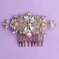 Exquisite crystal rhinestone hair comb in gold for wedding bridal hair accessory - Retro Gold Style (HS-J6150G)