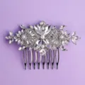 Elegant silver rhinestone hair comb bridal wedding crystal insert hair accessories for women. - Retro Silver Style (HS-J6150S)