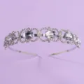 Elegant crystal rhinestone bridal headband for wedding party, shiny silver hair accessory. - Fresh Sweet Style (TS-J1360S)