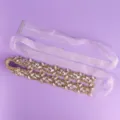 Sparkling rhinestone bridal belt with sheer ribbon, elegant crystal waist accessory for wedding. - Wedding Versatile Style (WS-J288G) / Gold