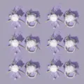 Korean style wedding wrist corsage and boutonniere set with white flowers and pearls. - Wedding Set (12 Pcs/Set) (ZUHE-231-6)