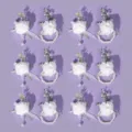 Korean bridal wedding floral wrist flower corsage set with pearls and ribbons for party. - Wedding Set (12 Pcs/Set) (ZUHE-230-6)