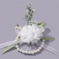 Elegante witte kunstmatige bloem parel polscorsage bruiloft bruidsmeisje armband item - Trouwjurk Pols Corsage (BS-J5545)