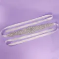 Elegant rhinestone bridal wedding dress belt with soft satin ribbons for party prom dress decor. - Travel Photo Style (WS-J291S)
