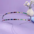 Multi-color Crystal Headband, Double Band Rhinestone Hair Hoop for Women Wedding Party - Simple Versatile Style (TS-J3485SCAI)