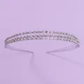 Silver triple layer rhinestone headband sparkling crystal hair hoop for wedding party bridal gifts - Retro Light Luxury Style (TS-J114)
