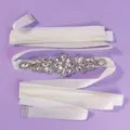 White rhinestone bridal belt wedding dress crystal waistband elegant party accessory - Daily Versatile Style (WS-J056)