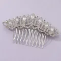 Silver crystal rhinestone hair comb bridal wedding tiara elegant hair accessory for women - Exquisite Banquet Style (HS-J7077S) / Silver