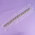 Bridal rhinestone waist belt with white ribbon for wedding party evening dress accessories - Banquet Party Style (WS-J262G)
