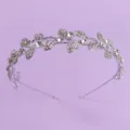 Silver Rhinestone Leaf Headband Bridal Wedding Party Hair Accessory Sparkling Tiara - Commuter Versatile Style (TS-J2019S)