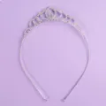 Silver Rhinestone Tiara Headband Sparkling Crown Hair Accessory for Women and Wedding Parties - Elegant Light Luxury Style (TS-J3048S)