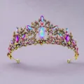 Vintage gold crystal tiara wedding bridal hair accessories rhinestone crown variant style - AB Rhinestone Crown (TS-J2711AB)