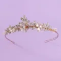 French vintage luxury bridal tiara headband for wedding party, elegant crystal hair accessory. - Casual Light Luxury Style (TS-J3076G)