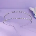 Double layer rhinestone headband, silver metal crystal hair hoop for wedding party bridal accessory. - Daily Commuter Style (TS-J3483S)