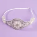French Retro Crystal Pearl Bridal Headband Wedding Hair Accessory Elegant Party Tiara - Wedding Dress Matching Style (TS-J5901)