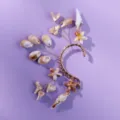 Ocean style seashell starfish ear cuff, unique design holiday jewelry for women chic. - Beach Vacation Starfish Shell Ear Cuff