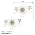 Handmade White Flower Shoe Clips With Crystal And Pearl Bridal Footwear Accessories 6x4cm - 2 Pieces/Pack (6x4cm) / Gold (SC-J060)