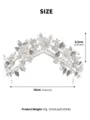 Mariée perle céramique fleur tiara peigne à cheveux mariage couronne accessoire élégant coiffe. - Couronne Cœur de Fleur Argenté (TS-J3449S)