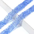 Cinta de diamantes de resina azul termoadhesiva para accesorios de ropa diadema vestido de novia - 1.2cm Ancho 2 Yardas/Pack / Azul zafiro