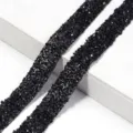 Detalle de cinta de diamantes de imitación de resina negra, accesorio de ropa brillante. - 1.2cm Ancho 2 Yardas/Pack / Negro puro