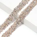 Cinta de diamantes de imitación de resina AB de alta calidad para accesorios de ropa DIY. - 1.2cm Ancho 2 Yardas/Pack / Champaña