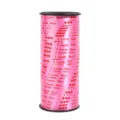 Pink ribbon spool with I love you print and red hearts for party gift wrapping and holiday decor - 100 Yards Pack / Pink LOVE Print