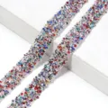 Vista detallada de cinta de diamantes de imitación de resina AB colorida para ropa DIY. - 1.2cm Ancho 2 Yardas/Pack / Multicolor