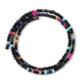 Multicolor crystal glass faceted beads detail shot, ideal for custom DIY jewelry craft. - 145 Pieces/Pack / Black / 3mm