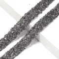 Cinta de diamantes de resina gris oscuro para accesorios de ropa, cinturón y manualidades. - 1.2cm Ancho 2 Yardas/Pack / Gris & Negro
