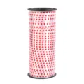 Close-up detail of white ribbon roll with red heart patterns for gift wrapping and party. - 100 Yards Pack / White Heart Print