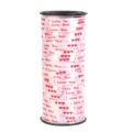 Close-up detail of white ribbon roll with red hearts and I Love You print for gift wrapping. - 100 Yards Pack / White LOVE Print