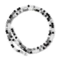 Mixed color crystal glass faceted beads DIY jewelry making material strand for bracelet necklace - 145 Pieces/Pack / White Black / 3mm