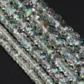 Facettierte Kristall-Rondell-Abstandshalterperlen, AB-Farbstränge für DIY-Schmuckzubehör. - 140 Stück/Packung / 4x3mm / Frühlingsgrün