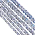 Faceted crystal rondelle beads shimmering spacer beads DIY jewelry making supplies strands - Ink Blue