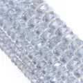 Light blue faceted crystal rondelle spacer beads for DIY jewelry making and accessories. - Light Blue Grey