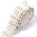 Polyester bubble plaid pleated ribbon roll for DIY bows, cake boxes, and garment accessories. - Width 2.5cm 5 Yards/Pack / Light Coffee