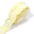 Yellow checkered ruffled ribbon polyester lace trim for DIY bows gift box clothing accessories. - Yellow