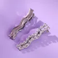 Conjunto Horquilla Ondulada de Circonita Chic Metal Geométrico Pinza Accesorios Pelo - Estilo de Ola de Lujo Ligero (HS-J7553S)