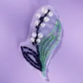 Handgemaakte kraal lelietje-van-dalen patch DIY naai-applicatie voor kleding en blazer decoratie - Bos Dagelijkse Bloemenstijl (CS-J789)